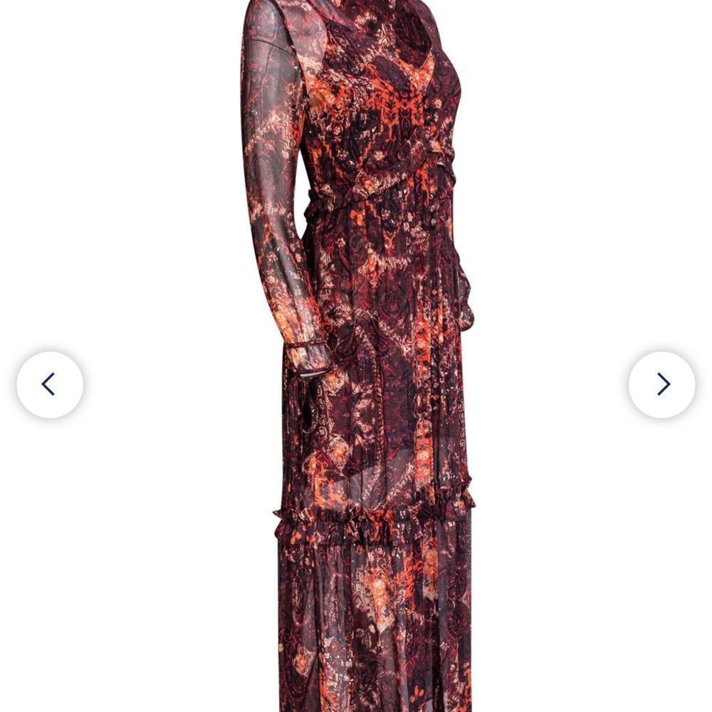Intermix - Red Paisley Maxi Dress L